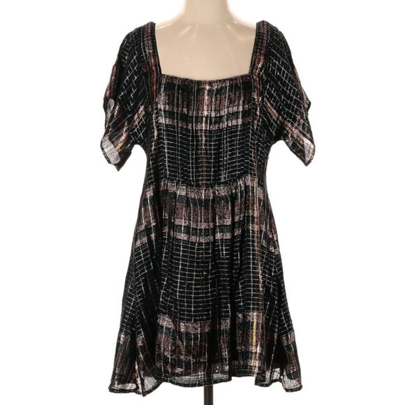 Free People Metallic Barcelona Mini Shift Small Dress - Picture 2 of 5